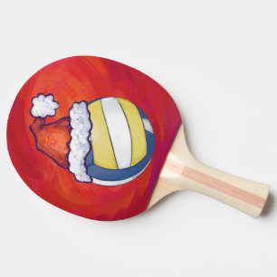 Raquete De Tênis De Mesa Voleibol com chapéu de Natal