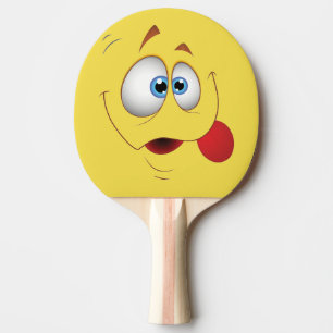 Raquete De Tênis De Mesa Yelow de sorriso pateta enfrenta - o design dos