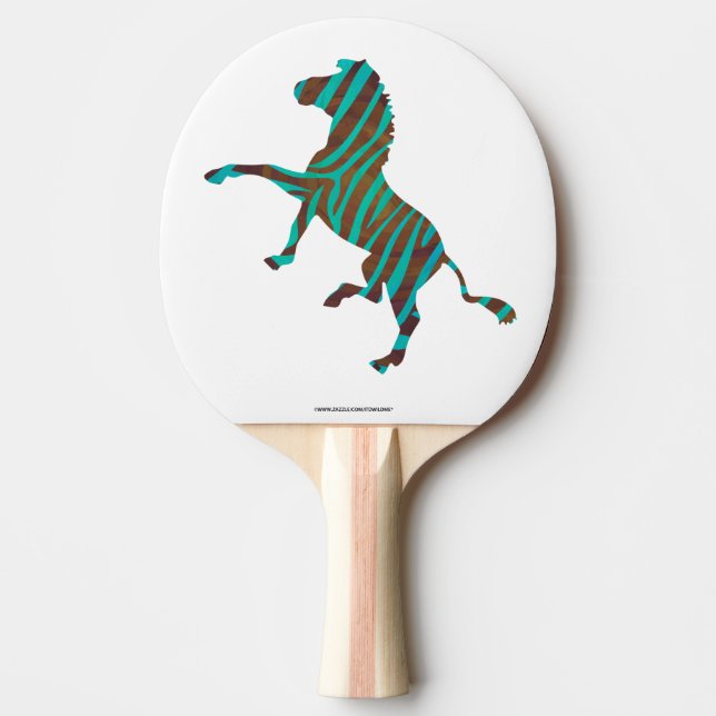 Raquete De Tênis De Mesa Zebra Black e Green Impressão (Frente)
