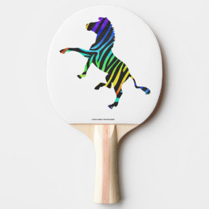 Raquete De Tênis De Mesa Zebra Black e Rainbow Silhouette