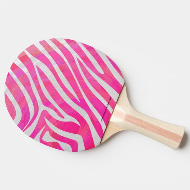 Raquete De Tênis De Mesa Zebra, rosa-quente e Impressão branco (Lateral)