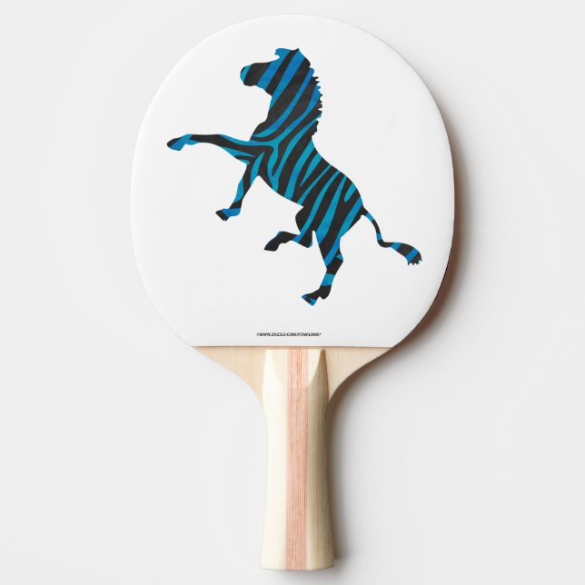 Raquete De Tênis De Mesa Zebra Silhouette Black and Blue Design (Frente)