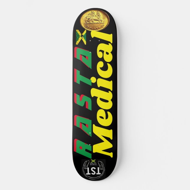 RASTA MEDICAL 81/2" skateboard Deck (Frente)