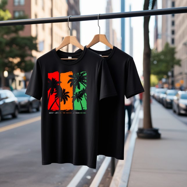 Rasta Palm Beach Vibes Graphic T-Shirt (Criador carregado)