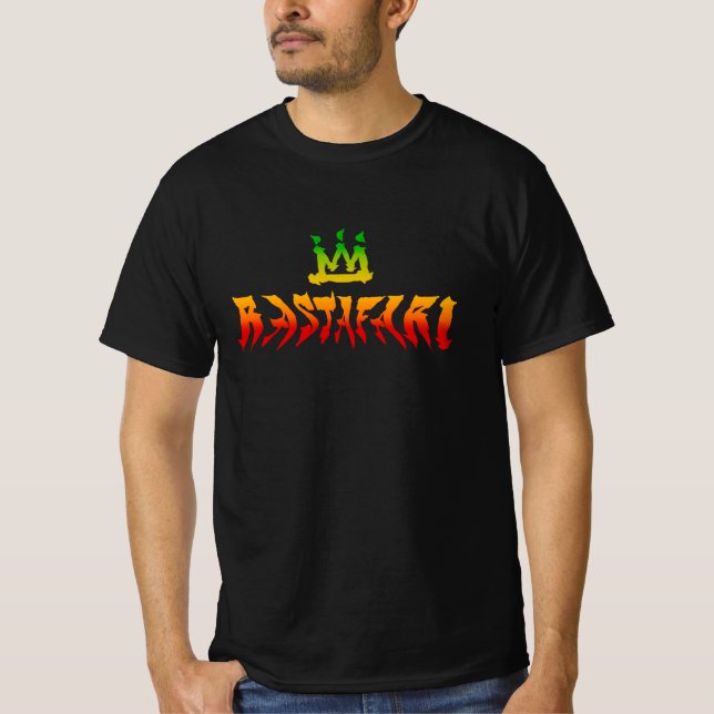 Rastafari Distorcionou Cores Rasta Reggae T-Shirt (Frente)