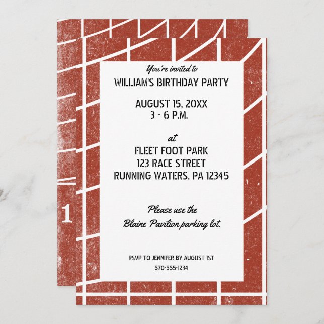 Rastreamento e Convite de festas de Campo Vermelho (Frente/Verso)