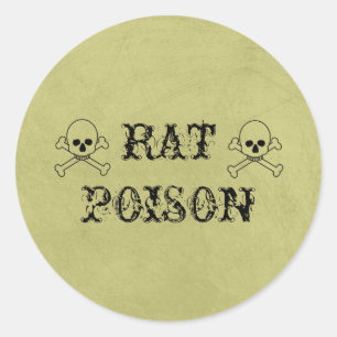 Rat Poison Vintage Halloween Etiquetas