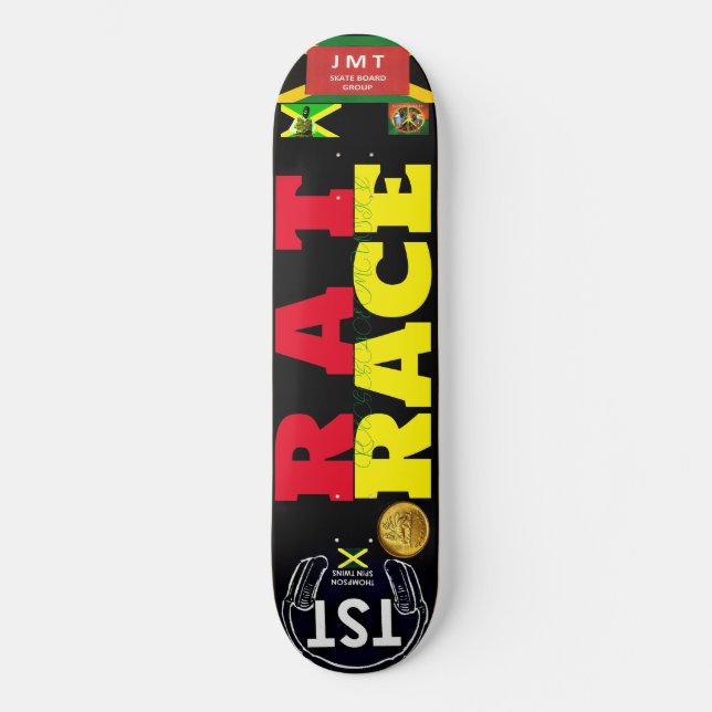 RAT RACE JMT JAM 8, 1/4", skateboard Deck (Frente)