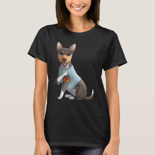 Rat Terrier I Love Mamãe Tatuagem Camiseta de cão