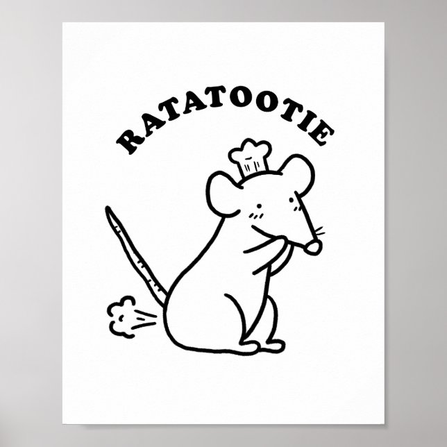 Rata tootie Cute Funny Animal Pun Poster (Frente)
