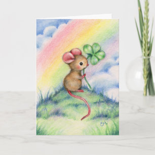 Rato afortunado - cartão animal bonito da arte