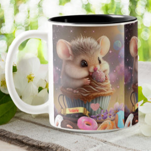 Rato bonitinho em uma xícara doce trata Mug Person