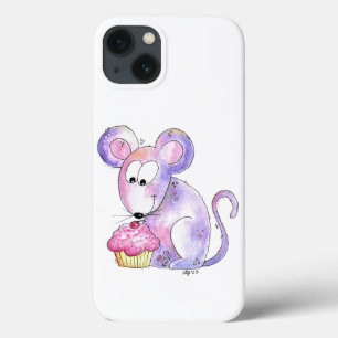 Rato branco bonito com Cupcake