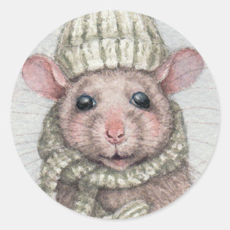 Rato com chapéu e adesivo de cachecol pelos origin