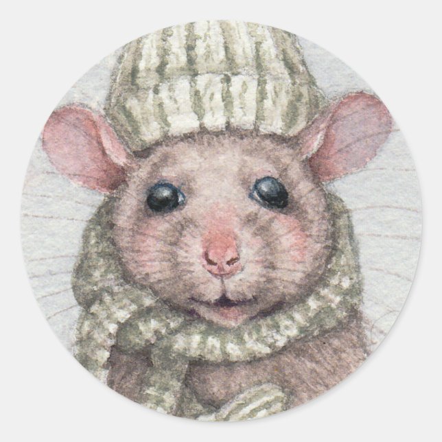Rato com chapéu e adesivo de cachecol pelos origin (Frente)