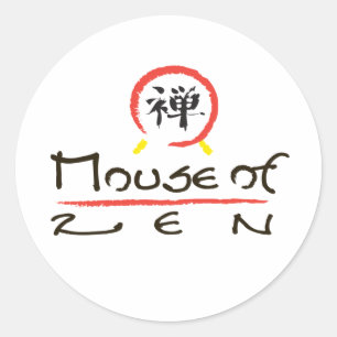 Rato da etiqueta redonda do zen