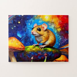 Rato de campo mosaico cômodo quebra-cabeça vívido