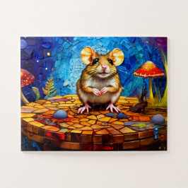 Rato de campo mosaico cômodo quebra-cabeça vívido