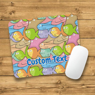 Rato de desenho animado de peixes para mousepad