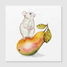 Rato Encantador em uma Pera