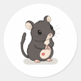 Rato Fofo em Pé com Adesivo de Animal Kawaii em Fo