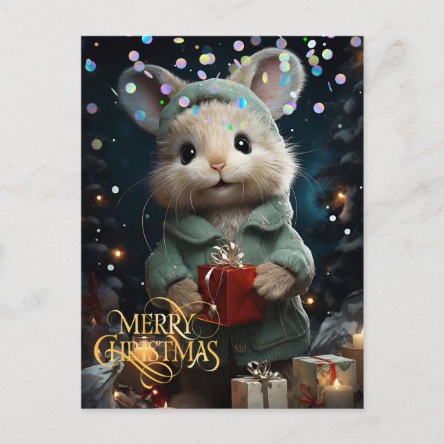 Rato Fofo. Parabéns. Cartão postal (Frente)