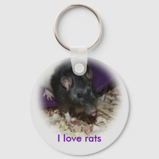 Rato giro a colocar a sua língua chaveiro