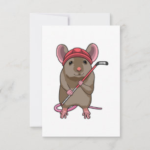 Rato no hóquei em gelo com bastão de hóquei em gel