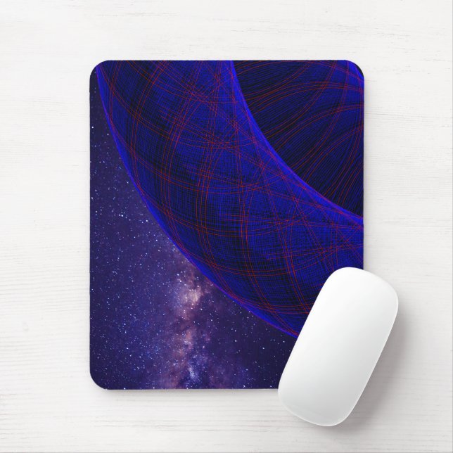 Ratos de Donuts Azuis no Espaço Mouse Pad (Com mouse)