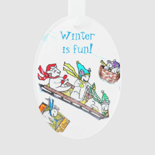 RATOS do NATAL que SLEDDING o ornamento