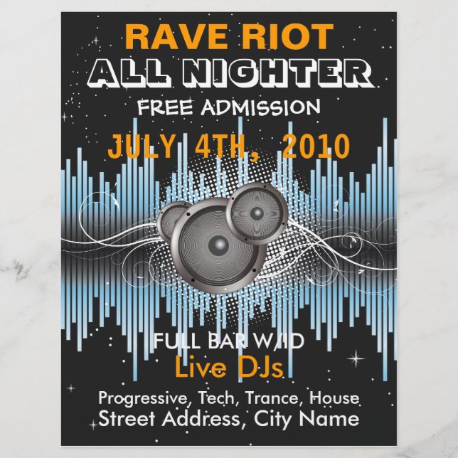 Rave Riot Music Flyer (Frente)