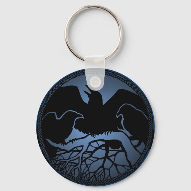 Raven Art Chaveiro Wildlife Crow/Raven Gifts (Frente)