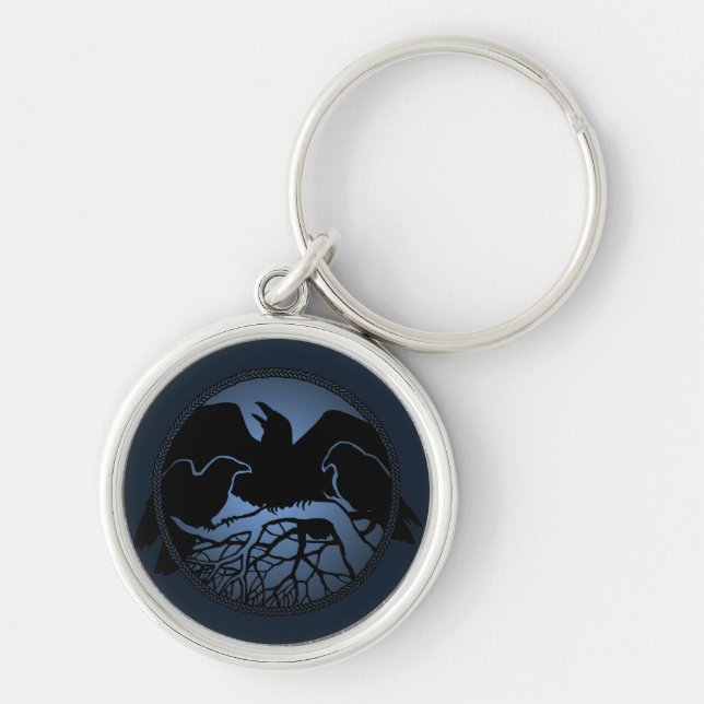 Raven Art Chaveiro Wildlife Crow/Raven Gifts (Frente)