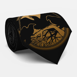Raven Art Gravatas Wildlife Crow/Raven Necktie Gif