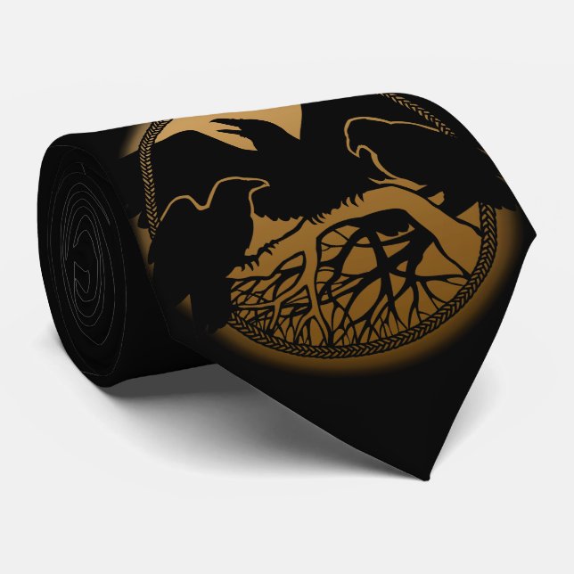 Raven Art Gravatas Wildlife Crow/Raven Necktie Gif (Rolled)