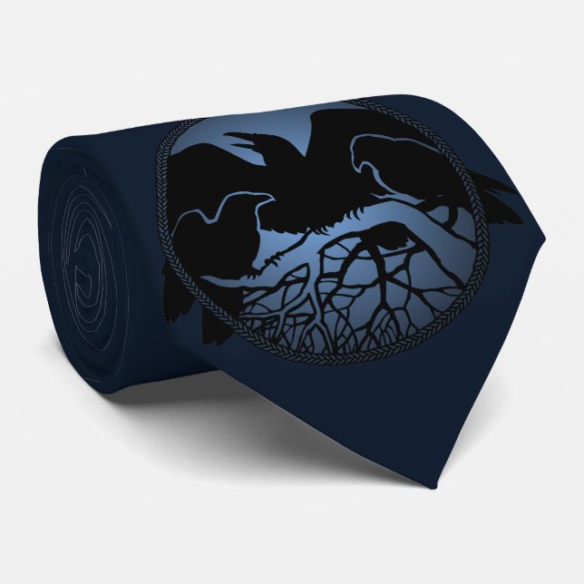 Raven Art Gravatas Wildlife Crow/Raven Necktie Gif (Rolled)
