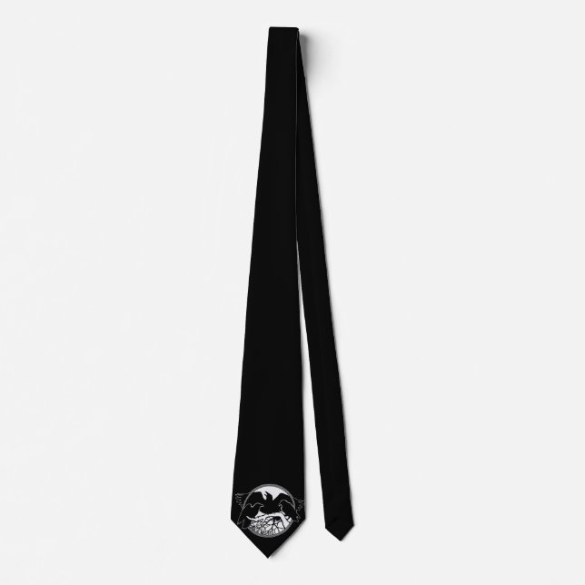 Raven Art Gravatas Wildlife Crow/Raven Necktie Gif (Frente)