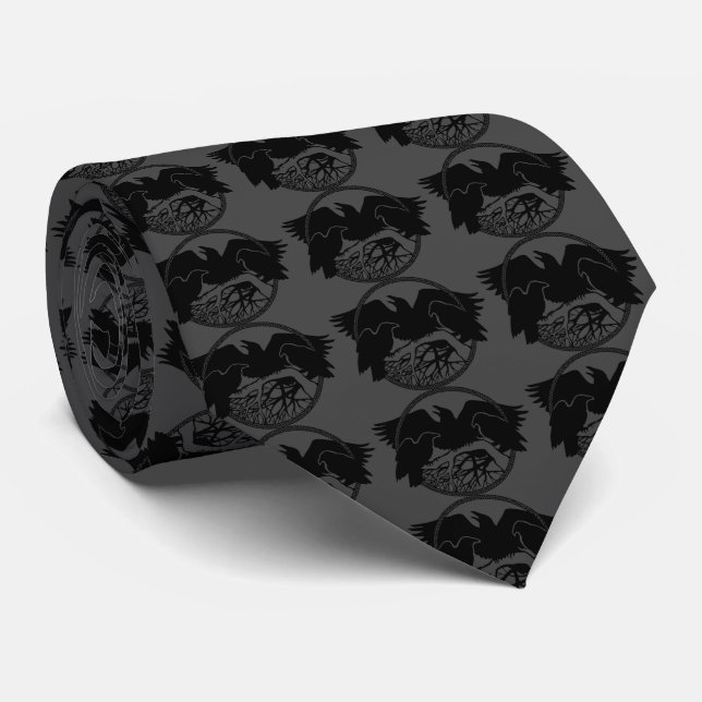 Raven Art Gravatas Wildlife Crow/Raven Necktie Gif (Rolled)