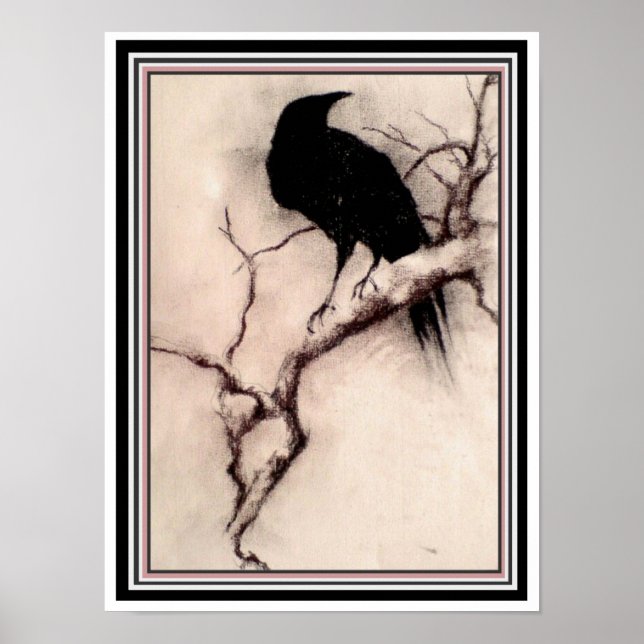 "Raven at Dawn" 12 x 16 Poster (Frente)