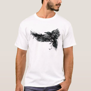 Raven Crow Bird Raven Tee Tattoo Camisa de Arte