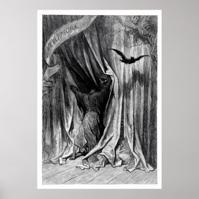 Raven de Edgar Allan Poe - Nunca mais Poster (Frente)