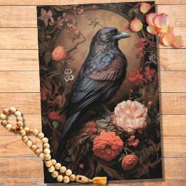 Raven em Flores 2 Papel de Decoupage