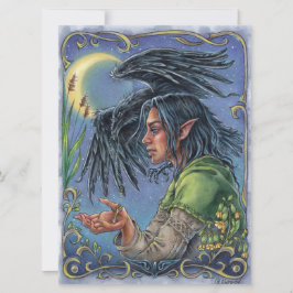 Raven Guide Art Card Fairytale Fantasy Moon