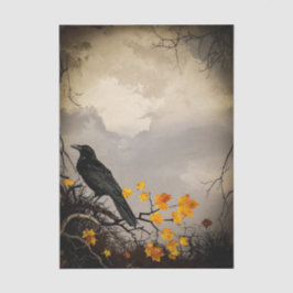 Raven Halloween - Papel Tecido de Decoupage