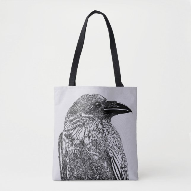 Raven Illustration Tote Bag (Frente)
