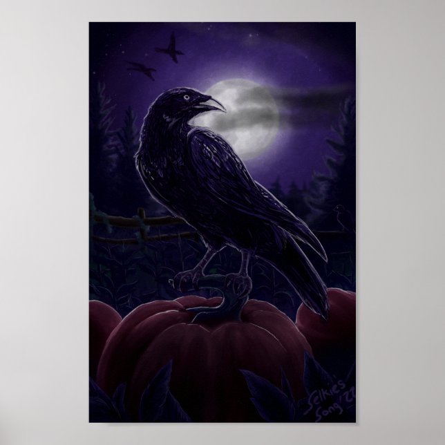 Raven na Poster de Pumpkin Patch (Frente)
