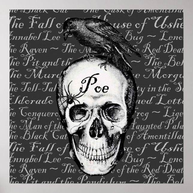 Raven Poe Impressão (Frente)