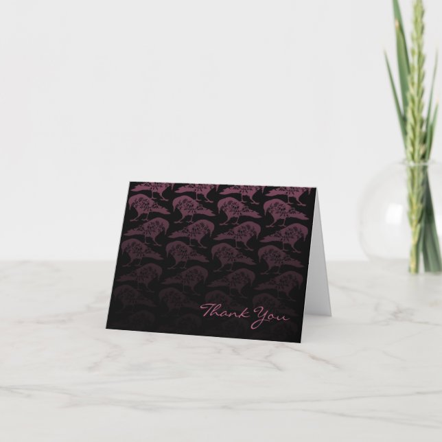 Raven Purple Gothic Casamento Agradecimento (Frente)