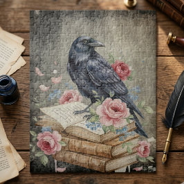 Raven & Roses Quebra-Cabeça Gótico – Arte de Pássa