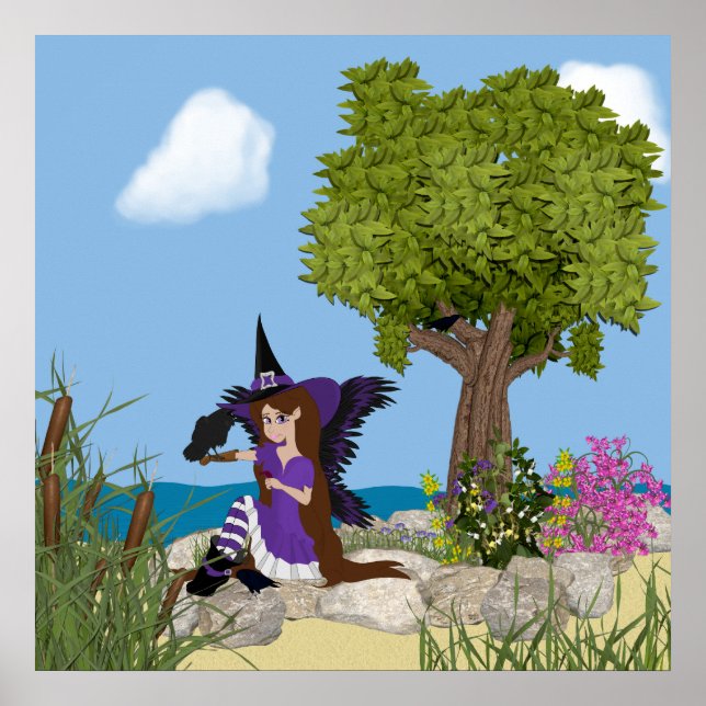 Raven Witch Faery Impressão (Frente)